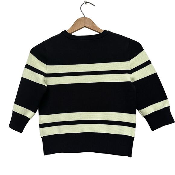 A.L.C. Black and Cream Striped Sweater - Picture 2 of 6